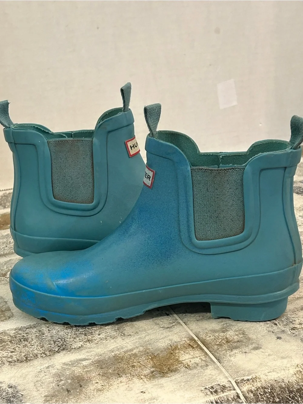 Hunter Kids Teal Short Chelsea Rain Boots
